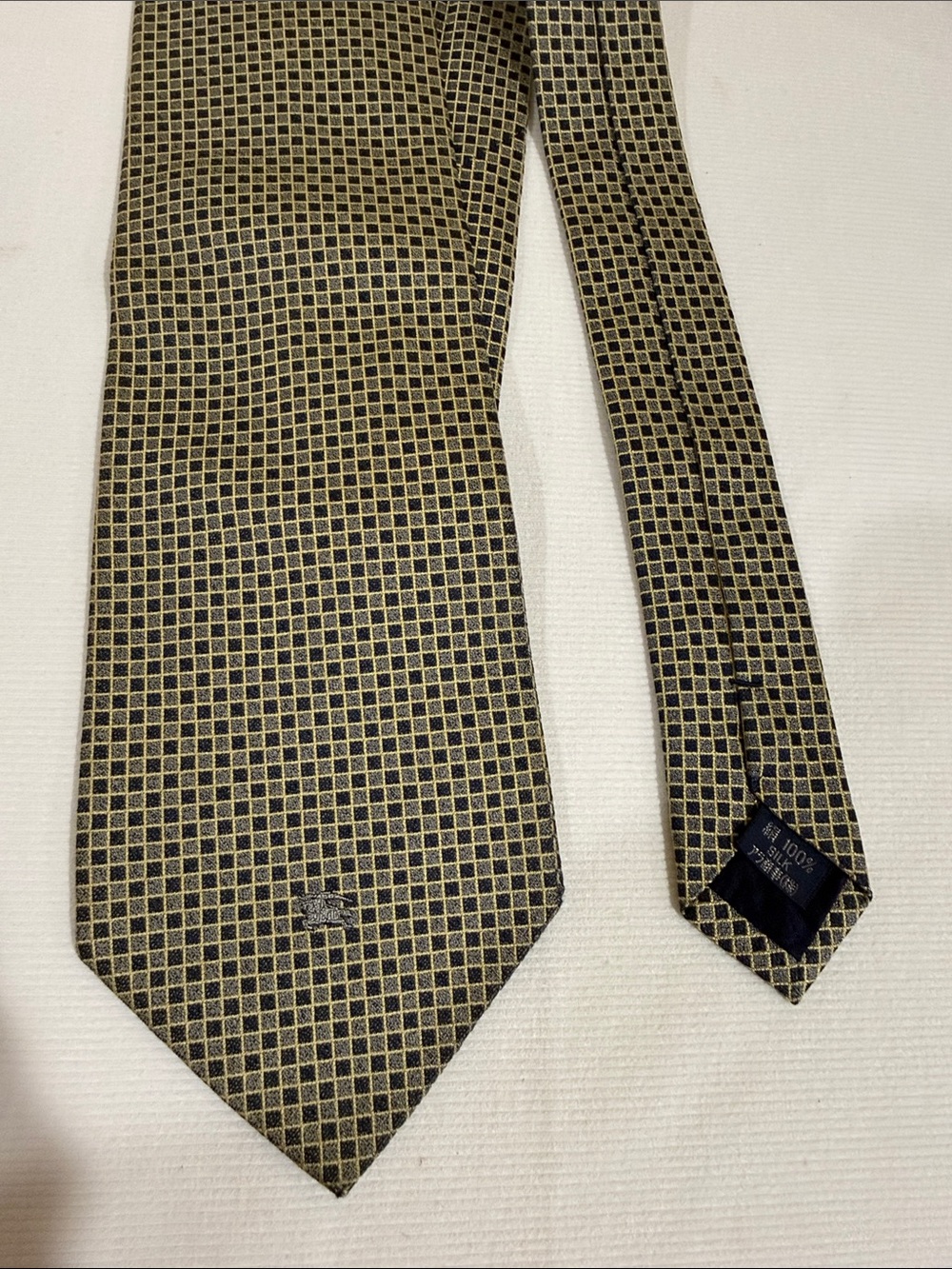 Burberry Silk Checkered Tie in Black & Yellow